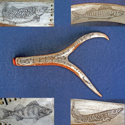Great Lakes sport fish cribbage board